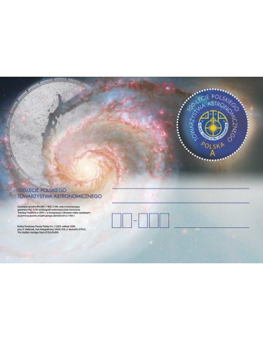 Kartka pocztowa na 100-lecie Polskiego Towarzystwa Astronomicznego